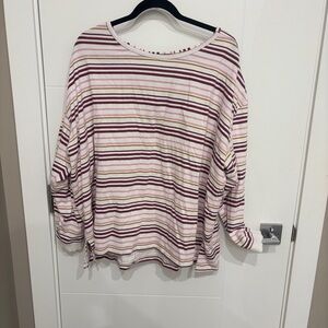 Maurices Striped Long Sleeve Sweater Criss Cross Back